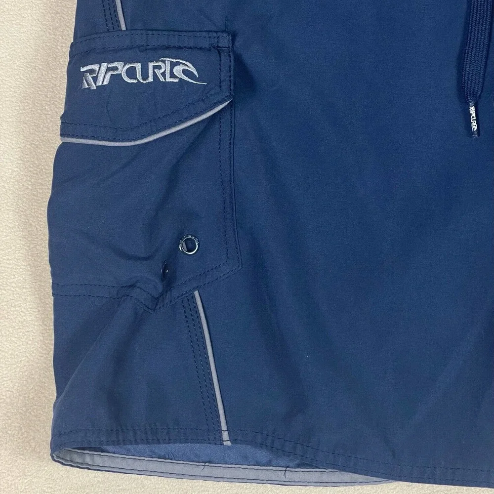 Rip Curl Mens 34 Swim Trunk Drawstring Waist Pocket Blue‎ Relaxed Fit